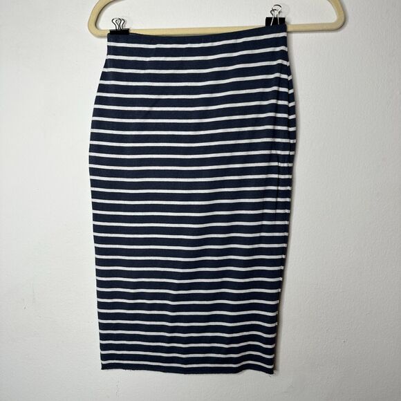 Bailey 44 Gray & White Stripe Bianca Knit Jersey High Waist Below Knee Skirt XS - Picture 3 of 14